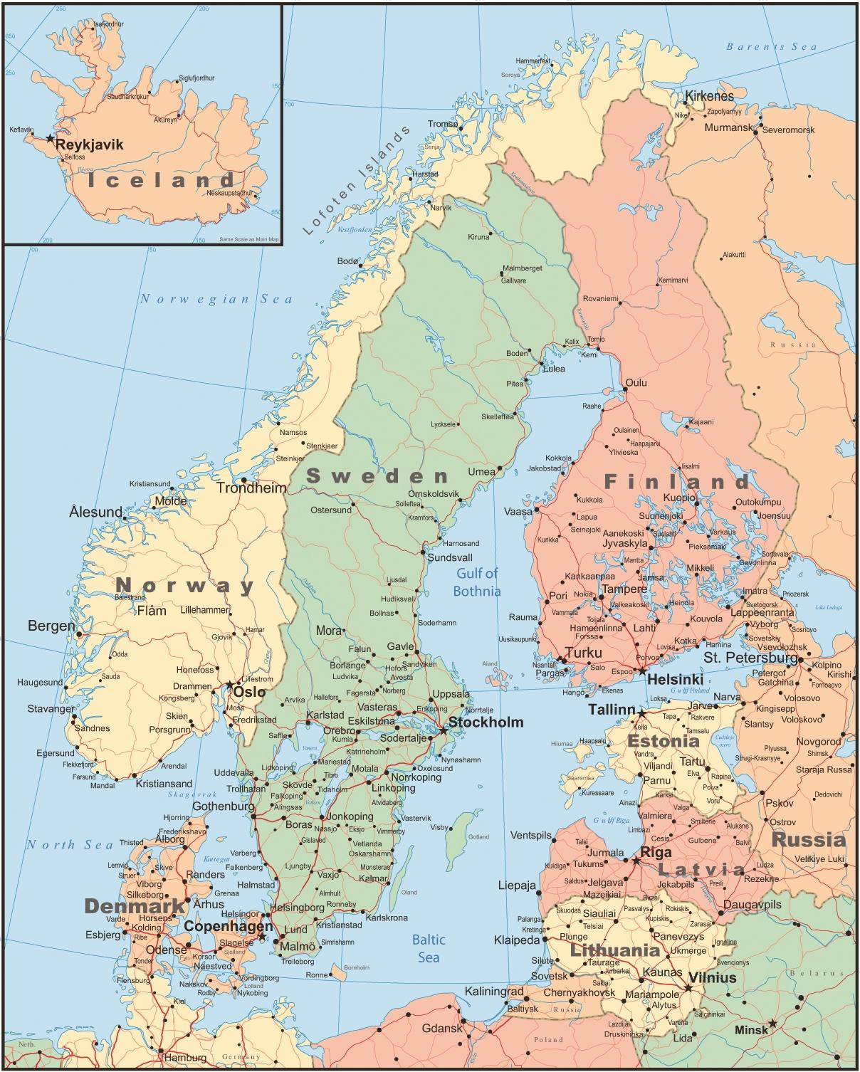 Mapa - Países en Europa Diagram