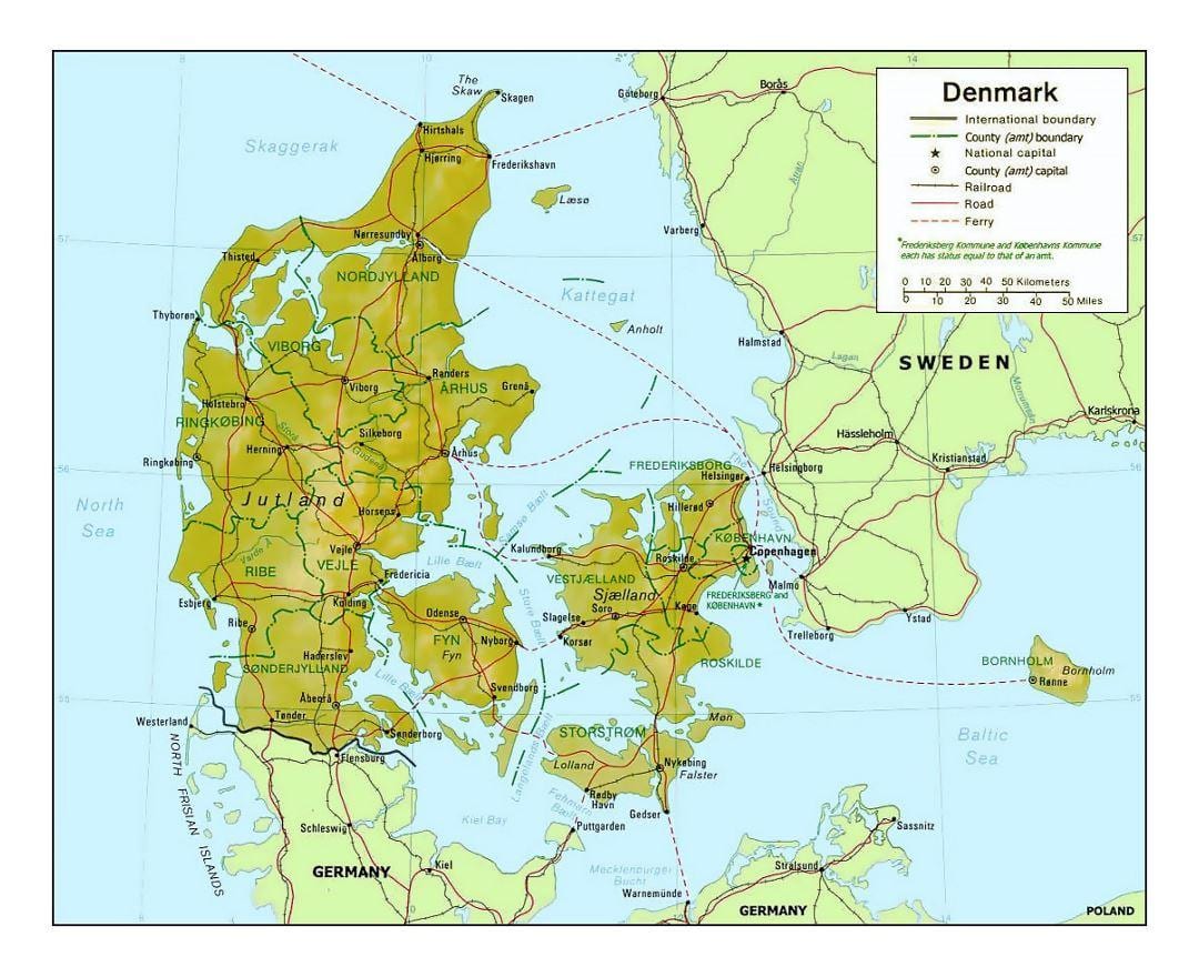 Mapa da dinamarca kommune