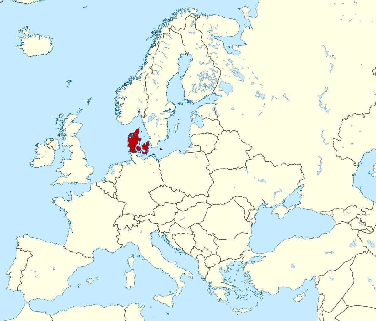 Mapa da dinamarca localização no mundo