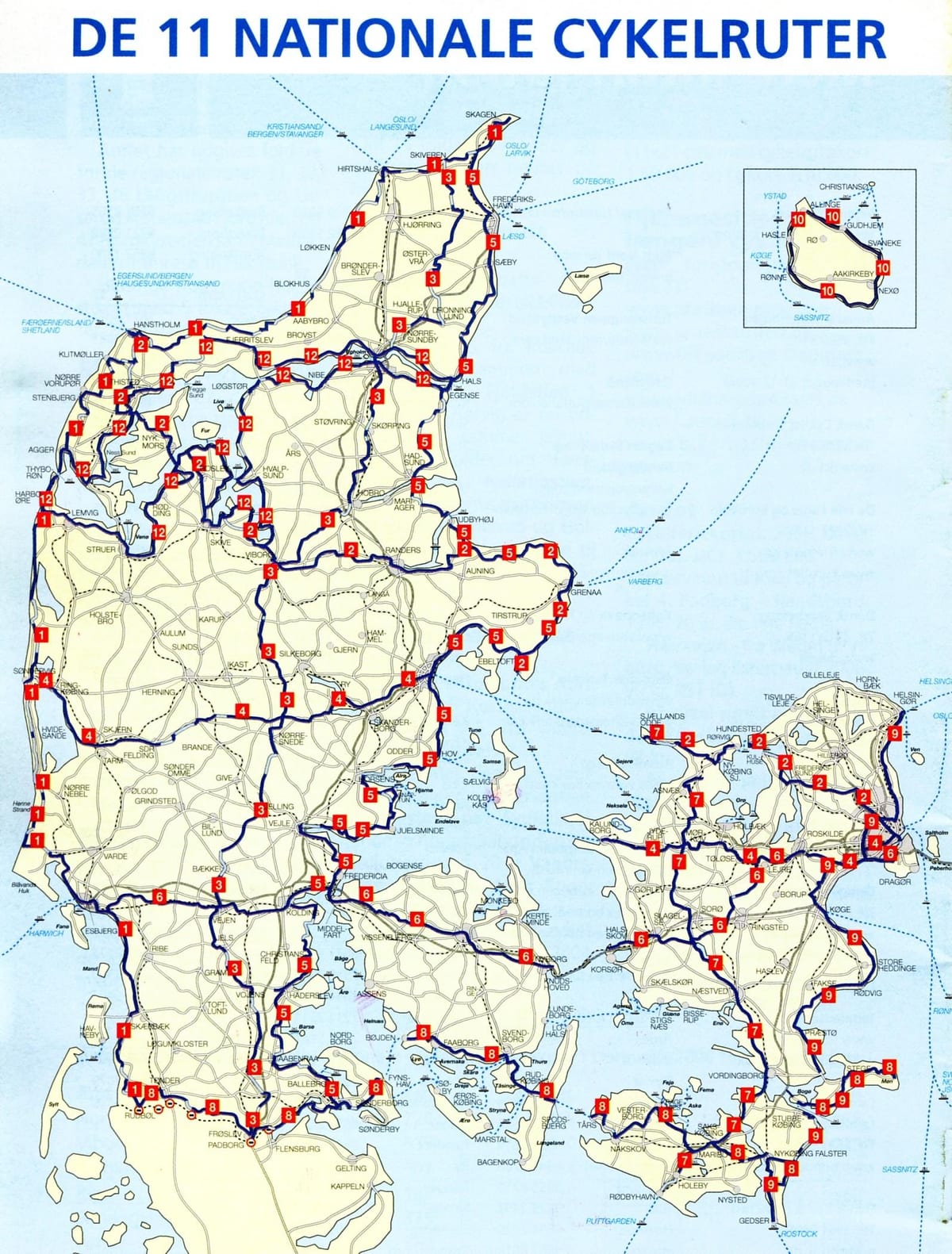 dinamarca nacionais ciclo mapa de rotas