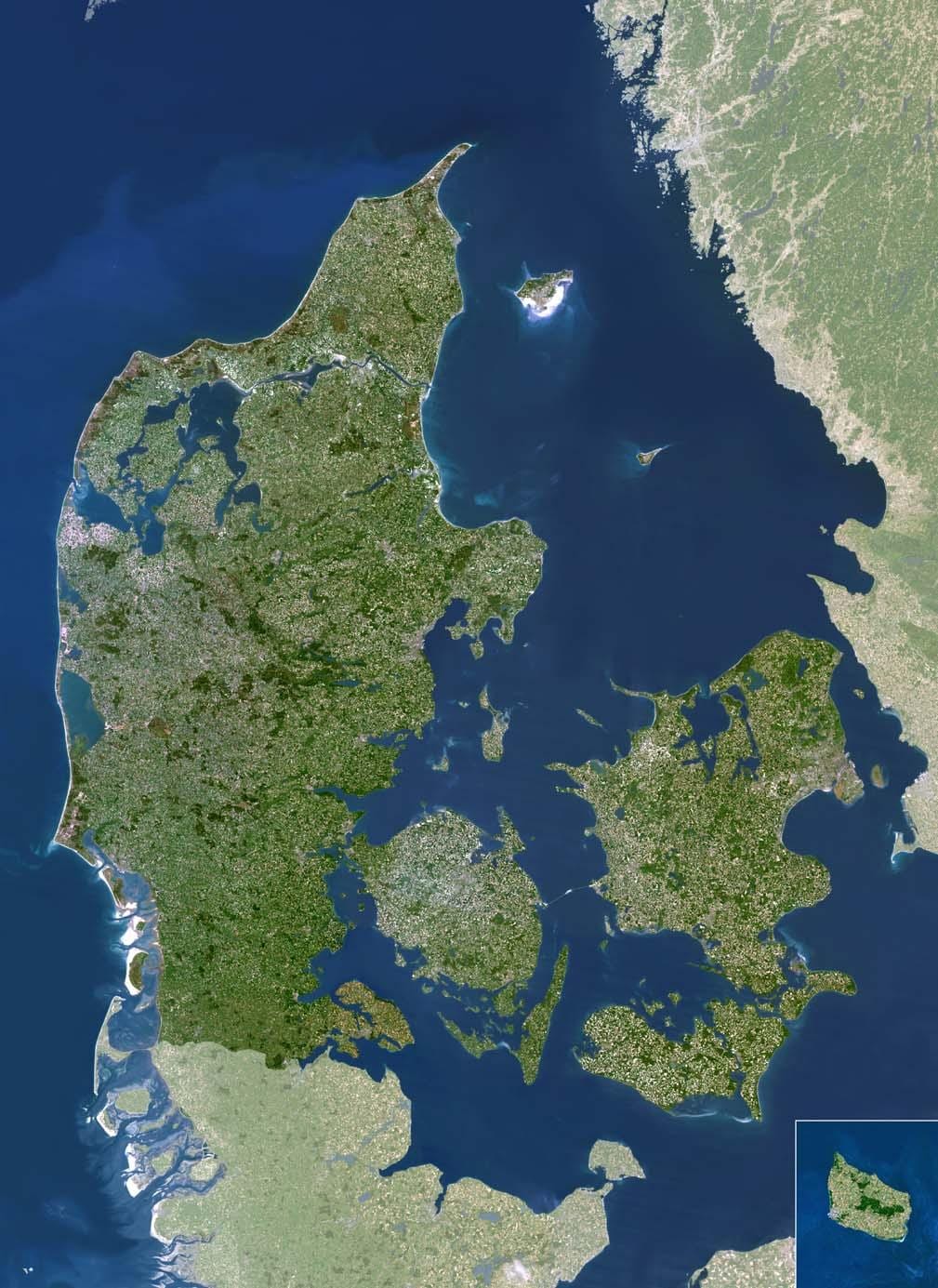 Mapa da dinamarca por satélite