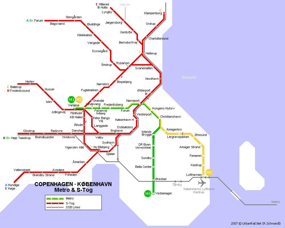 Mapa da dinamarca metro 