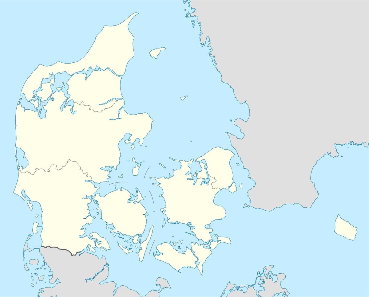 Mapa da dinamarca vetor