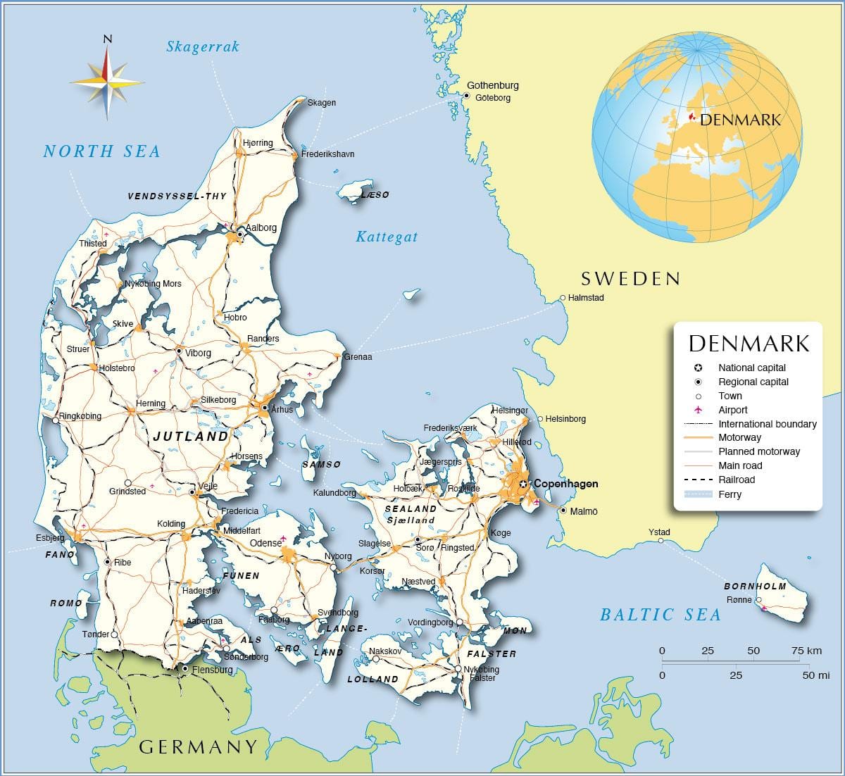 Mapa da dinamarca portas