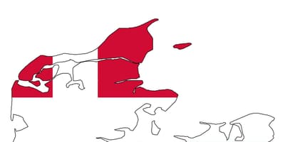 Mapa da dinamarca bandeira 