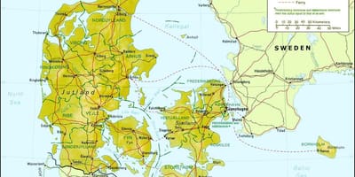 Mapa da dinamarca geografia 