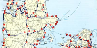 Dinamarca nacionais ciclo mapa de rotas