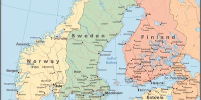 Mapa da dinamarca e países vizinhos