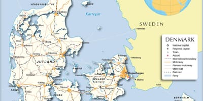 Mapa da dinamarca portas