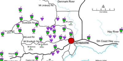 Mapa da dinamarca vinícolas 